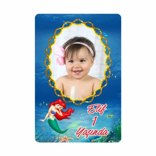 Deniz Kızı Temalı Doğum Günü Magneti